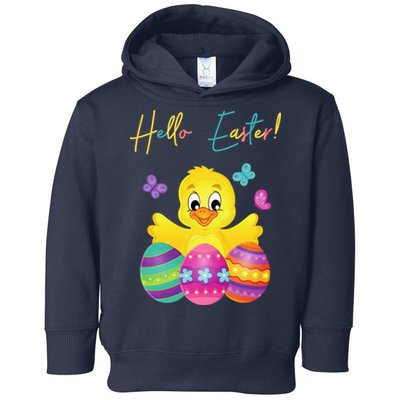Hello Easter Cute Chick Holiday Toddler Hoodie