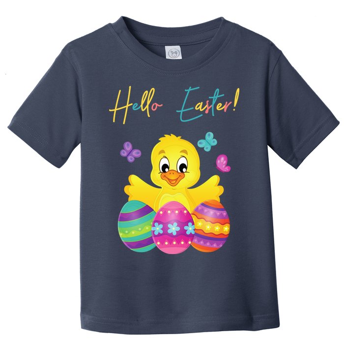 Hello Easter Cute Chick Holiday Toddler T-Shirt