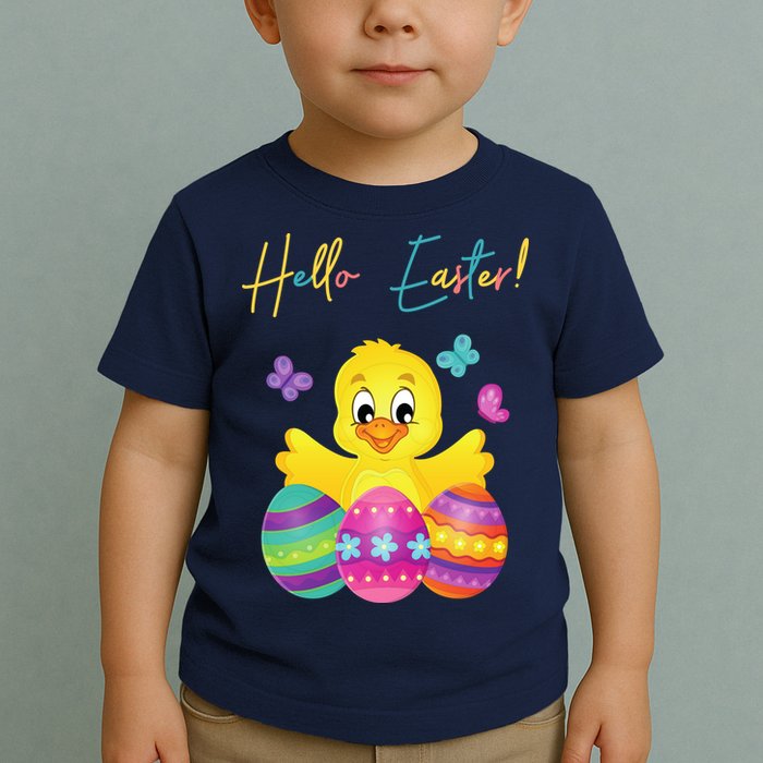 Hello Easter Cute Chick Holiday Toddler T-Shirt