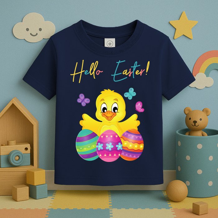 Hello Easter Cute Chick Holiday Toddler T-Shirt
