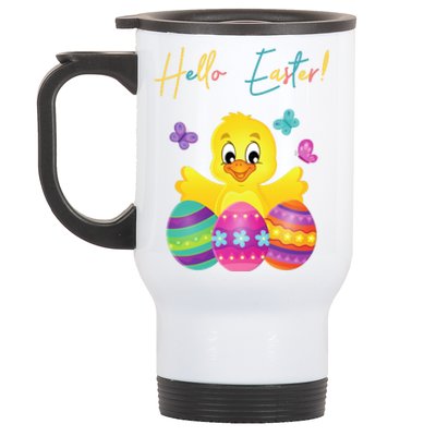 Hello Easter Cute Chick Holiday Stainless Steel Travel Mug