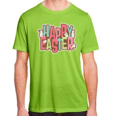 Happy Easter Colorful Bunny Adult ChromaSoft Performance T-Shirt