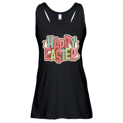 Happy Easter Colorful Bunny Ladies Essential Flowy Tank
