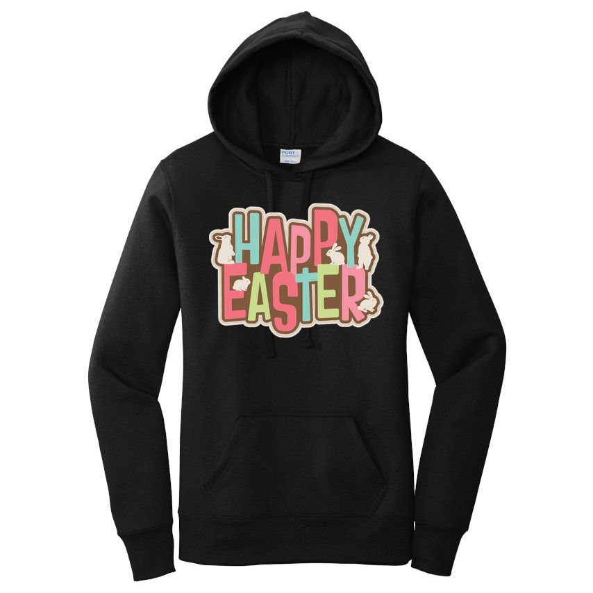 Happy Easter Colorful Bunny Women's Pullover Hoodie