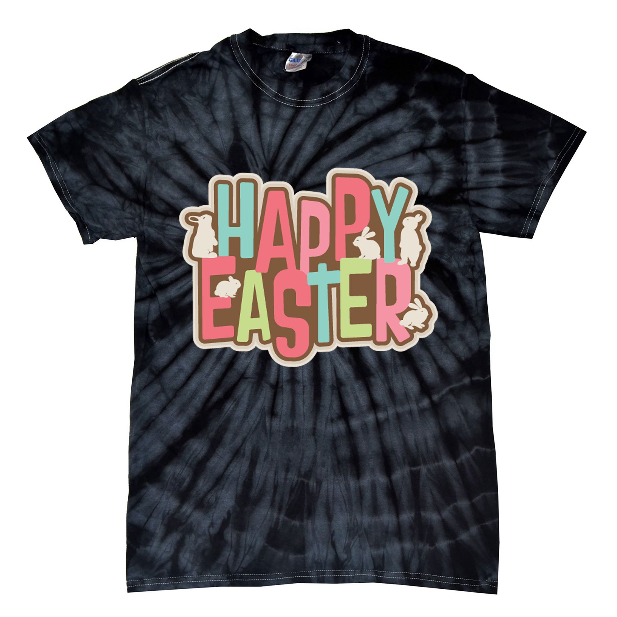 Happy Easter Colorful Bunny Tie-Dye T-Shirt