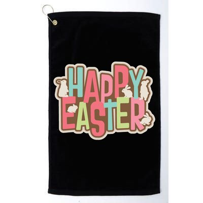 Happy Easter Colorful Bunny Golf Towel