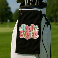 Happy Easter Colorful Bunny Golf Towel