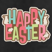Happy Easter Colorful Bunny Golf Towel