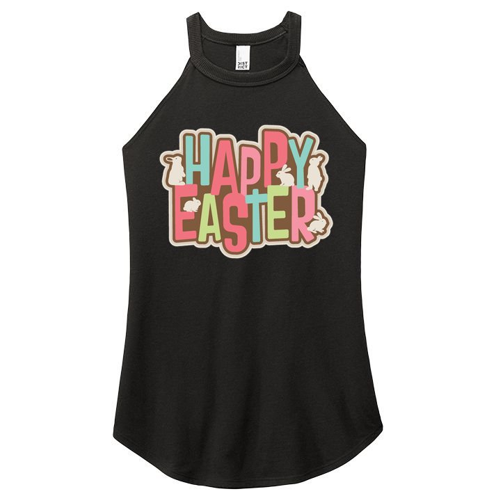 Happy Easter Colorful Bunny Women's Perfect Tri Rocker Tank