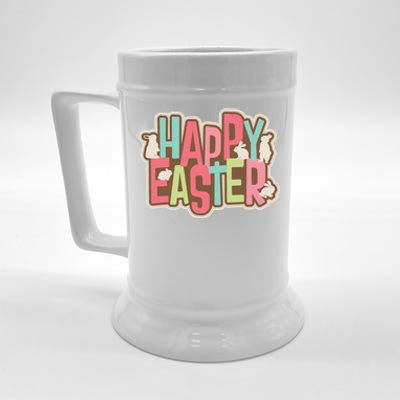 Happy Easter Colorful Bunny Beer Stein