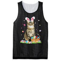 Happy Easter Cute Bunny Cat Eggs Basket Easter Cat Lovers Mesh Reversible Basketball Jersey Tank