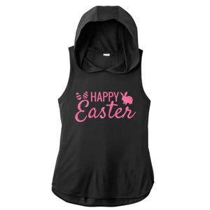 Happy Easter Cute Festive Holiday Ladies PosiCharge Tri-Blend Wicking Draft Hoodie Tank