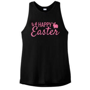 Happy Easter Cute Festive Holiday Ladies PosiCharge Tri-Blend Wicking Tank