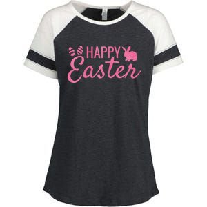 Happy Easter Cute Festive Holiday Enza Ladies Jersey Colorblock Tee