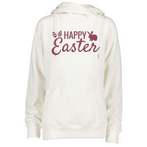 Happy Easter Cute Festive Holiday Womens Funnel Neck Pullover Hood