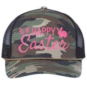 Happy Easter Cute Festive Holiday Retro Rope Trucker Hat Cap