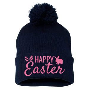 Happy Easter Cute Festive Holiday Pom Pom 12in Knit Beanie