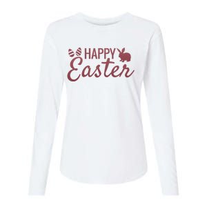 Happy Easter Cute Festive Holiday Womens Cotton Relaxed Long Sleeve T-Shirt