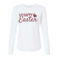 Happy Easter Cute Festive Holiday Womens Cotton Relaxed Long Sleeve T-Shirt