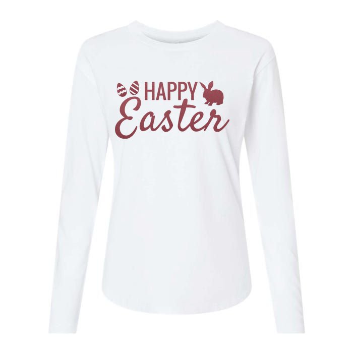 Happy Easter Cute Festive Holiday Womens Cotton Relaxed Long Sleeve T-Shirt