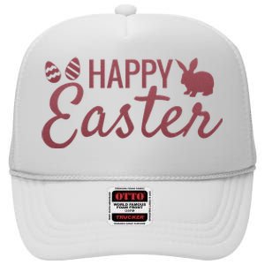 Happy Easter Cute Festive Holiday High Crown Mesh Back Trucker Hat