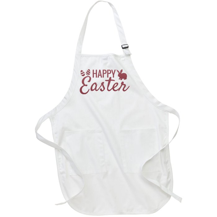 Happy Easter Cute Festive Holiday Full-Length Apron With Pockets