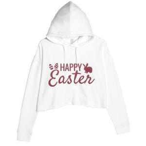 Happy Easter Cute Festive Holiday Crop Fleece Hoodie