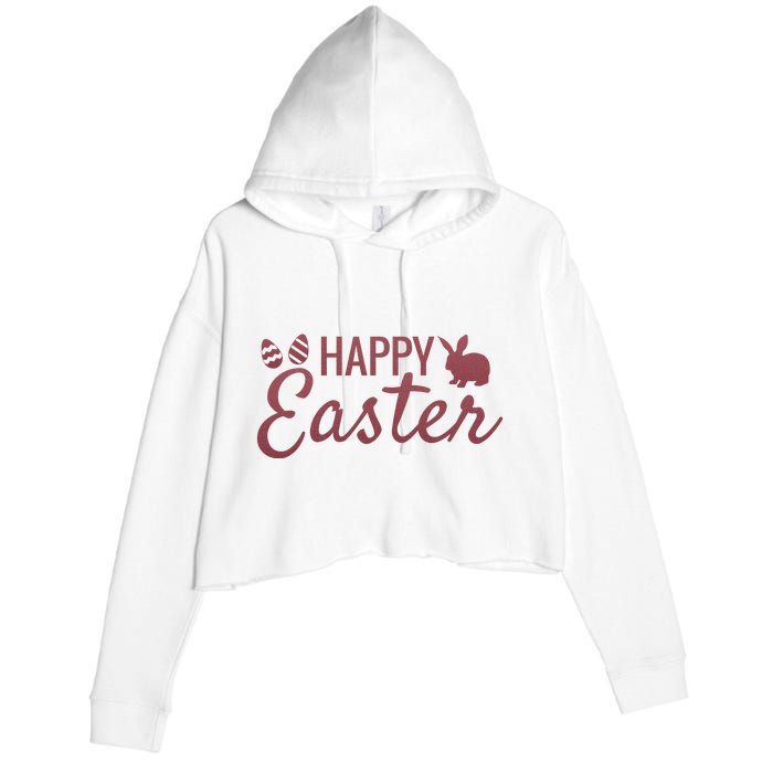 Happy Easter Cute Festive Holiday Crop Fleece Hoodie