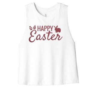 Happy Easter Cute Festive Holiday Women's Racerback Cropped Tank