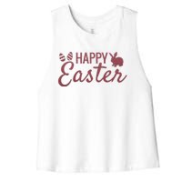 Happy Easter Cute Festive Holiday Women's Racerback Cropped Tank