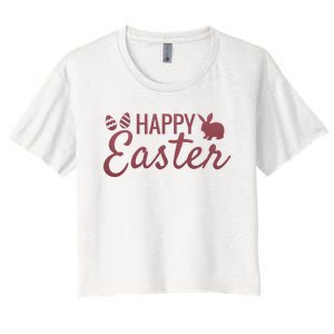 Happy Easter Cute Festive Holiday Women's Crop Top Tee