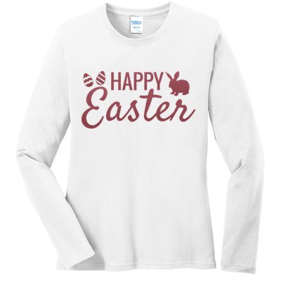 Happy Easter Cute Festive Holiday Ladies Long Sleeve Shirt