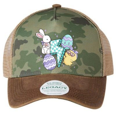 Happy Easter Cute Retro Legacy Tie Dye Trucker Hat