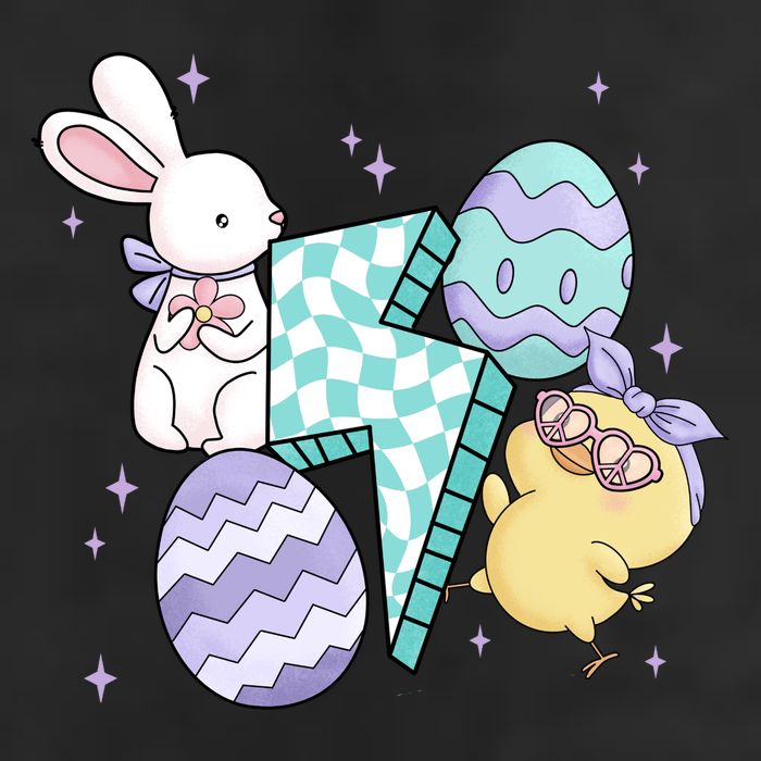 Happy Easter Cute Retro 7 Panel Mesh Trucker Snapback Hat