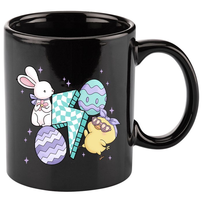 Happy Easter Cute Retro 11oz C Handle Ceramic Mug