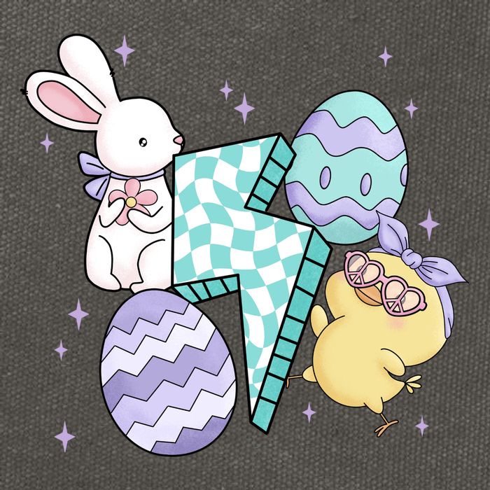 Happy Easter Cute Retro Cotton Canvas Backpack