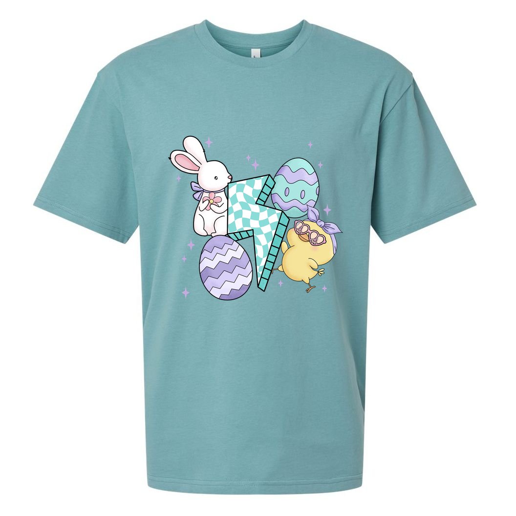 Happy Easter Cute Retro Sueded Cloud Jersey T-Shirt