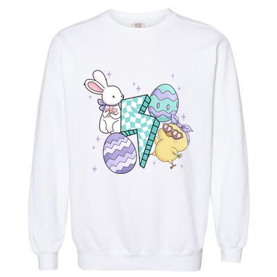 Happy Easter Cute Retro Garment-Dyed Sweatshirt
