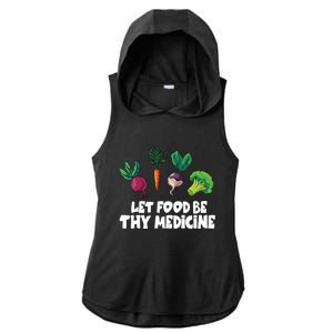 Healthy Eating Carrot Let Food Be Thy Medicine Gift Ladies PosiCharge Tri-Blend Wicking Draft Hoodie Tank