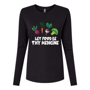 Healthy Eating Carrot Let Food Be Thy Medicine Gift Womens Cotton Relaxed Long Sleeve T-Shirt