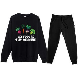 Healthy Eating Carrot Let Food Be Thy Medicine Gift Premium Crewneck Sweatsuit Set