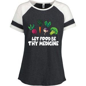 Healthy Eating Carrot Let Food Be Thy Medicine Gift Enza Ladies Jersey Colorblock Tee