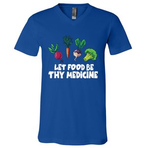 Healthy Eating Carrot Let Food Be Thy Medicine Gift V-Neck T-Shirt