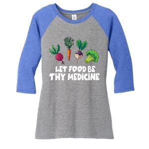 Healthy Eating Carrot Let Food Be Thy Medicine Gift Women's Tri-Blend 3/4-Sleeve Raglan Shirt