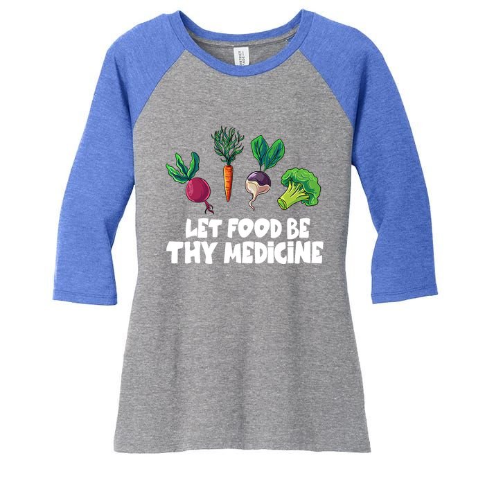 Healthy Eating Carrot Let Food Be Thy Medicine Gift Women's Tri-Blend 3/4-Sleeve Raglan Shirt