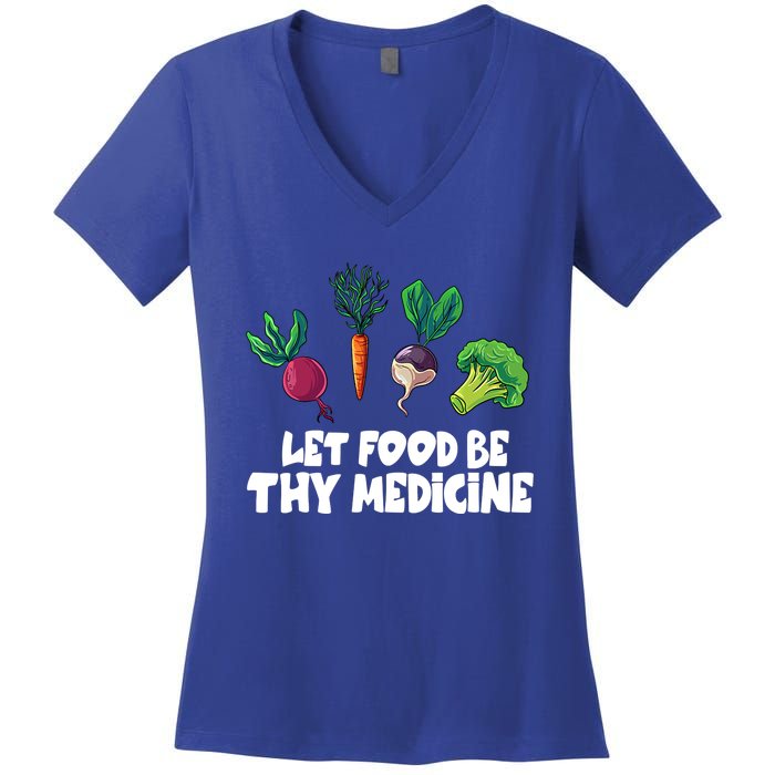 Healthy Eating Carrot Let Food Be Thy Medicine Gift Women's V-Neck T-Shirt