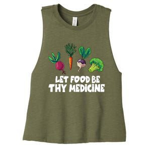 Healthy Eating Carrot Let Food Be Thy Medicine Gift Women's Racerback Cropped Tank