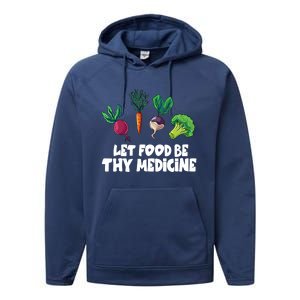 Healthy Eating Carrot Let Food Be Thy Medicine Gift Performance Fleece Hoodie