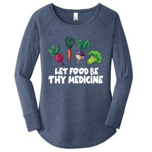 Healthy Eating Carrot Let Food Be Thy Medicine Gift Women's Perfect Tri Tunic Long Sleeve Shirt