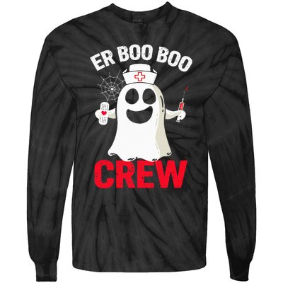 Halloween ER Costume  ER Boo Boo Crew Nurse Ghost Tie-Dye Long Sleeve Shirt